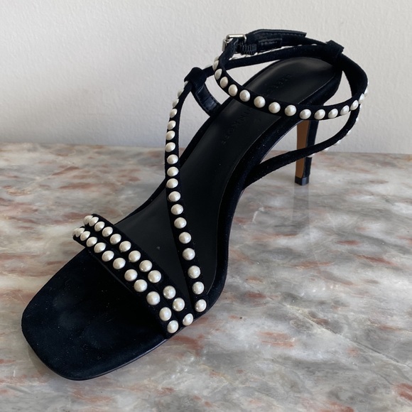 REBECCA MINKOFF Sandals Black leather & pearls - Picture 3 of 7